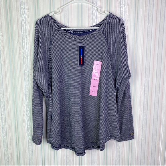 Tommy Hilfiger Tops - NWT Tommy Hilfiger Sport Blue White Stripe Top